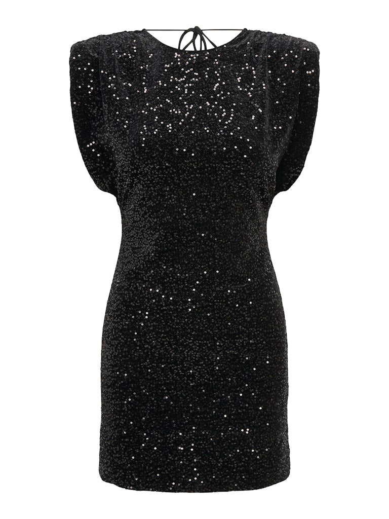 STUVISTA Velvet Sequin Short Dress - Sort (PRE-ORDER)